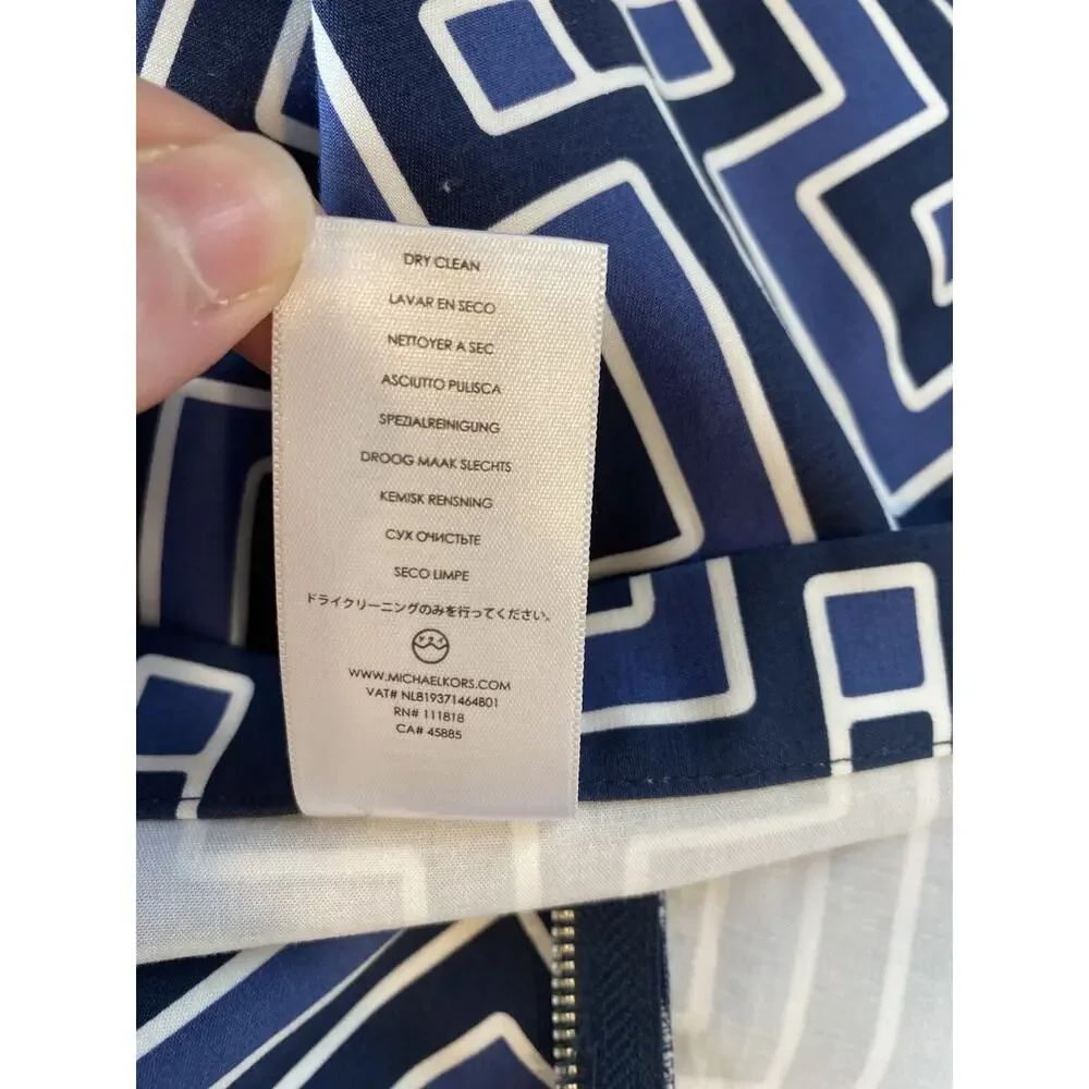 Michael Kors Skirt Womens Size 4 Blue & Black Career Office Work Date Night Mini